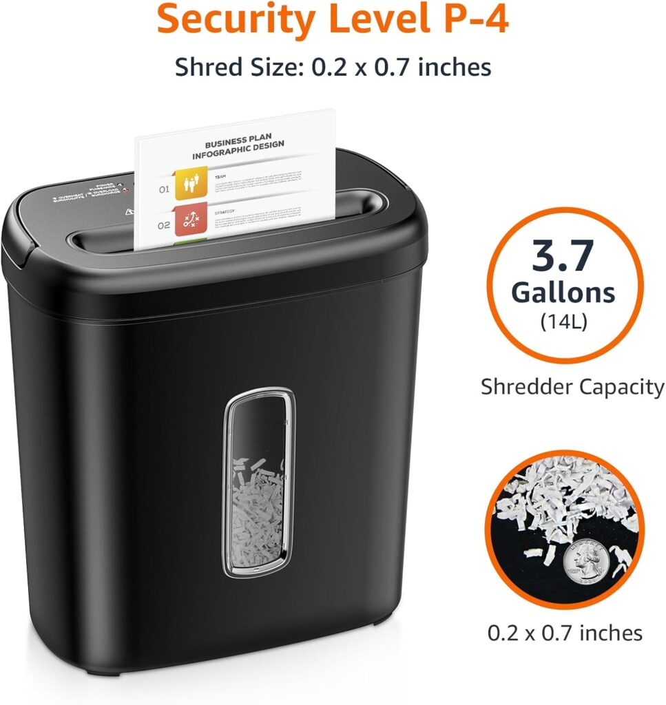 Amazon Basics 8-Sheet Cross-Cut Paper Shredder Security Level