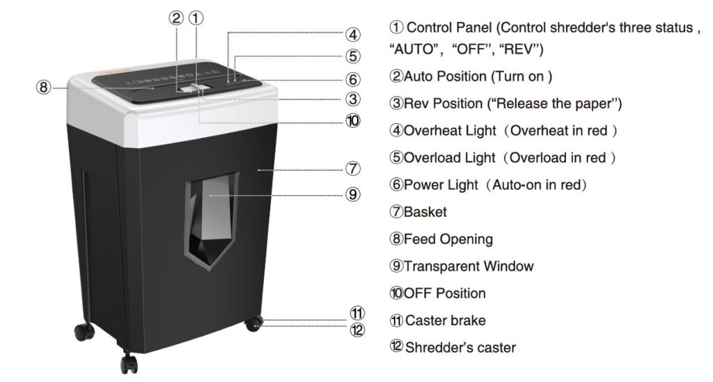Bonsaii C169-B 15-Sheet Office Paper Shredder Features