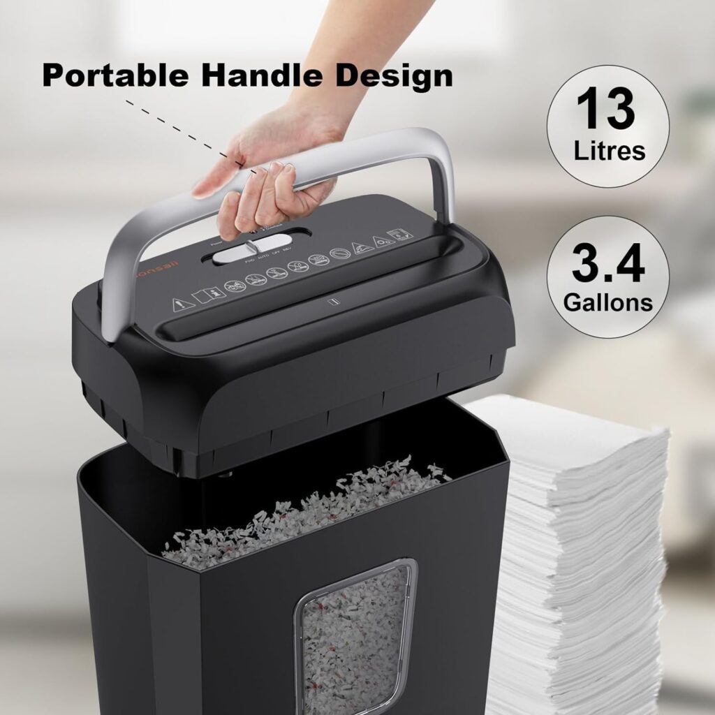 Bonsaii-C237-B-Paper-Shredder-Portable-Handle-Design