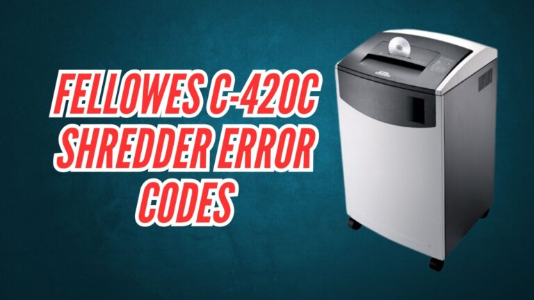 Fellowes C-420C Shredder Error Codes Image