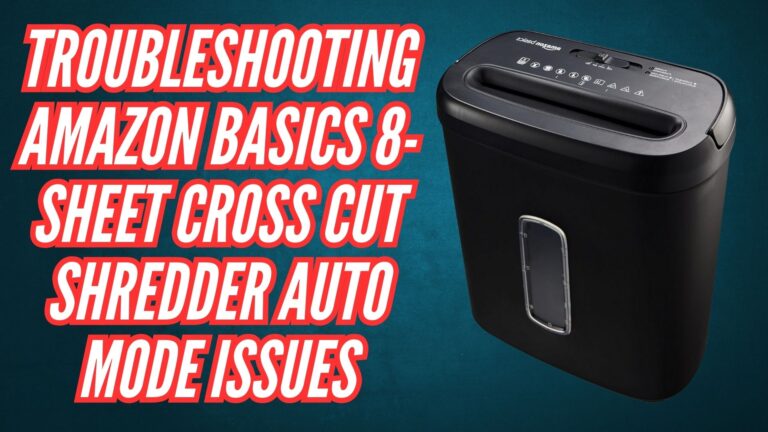 Troubleshooting Amazon Basics 8-Sheet Cross Cut Shredder Auto Mode Issues Image