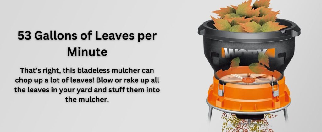 Worx WG430 53 gallons of leaves per minute