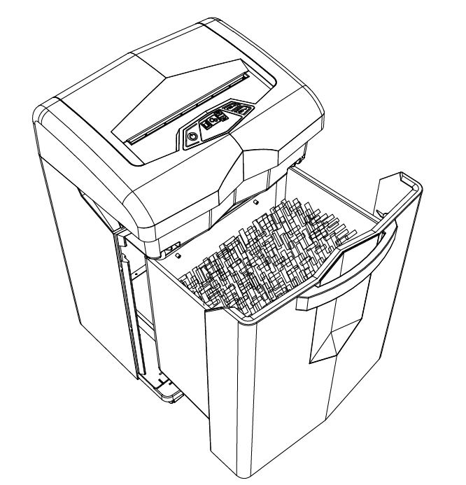 Bonsaii C144-D shredder opened wastebasket