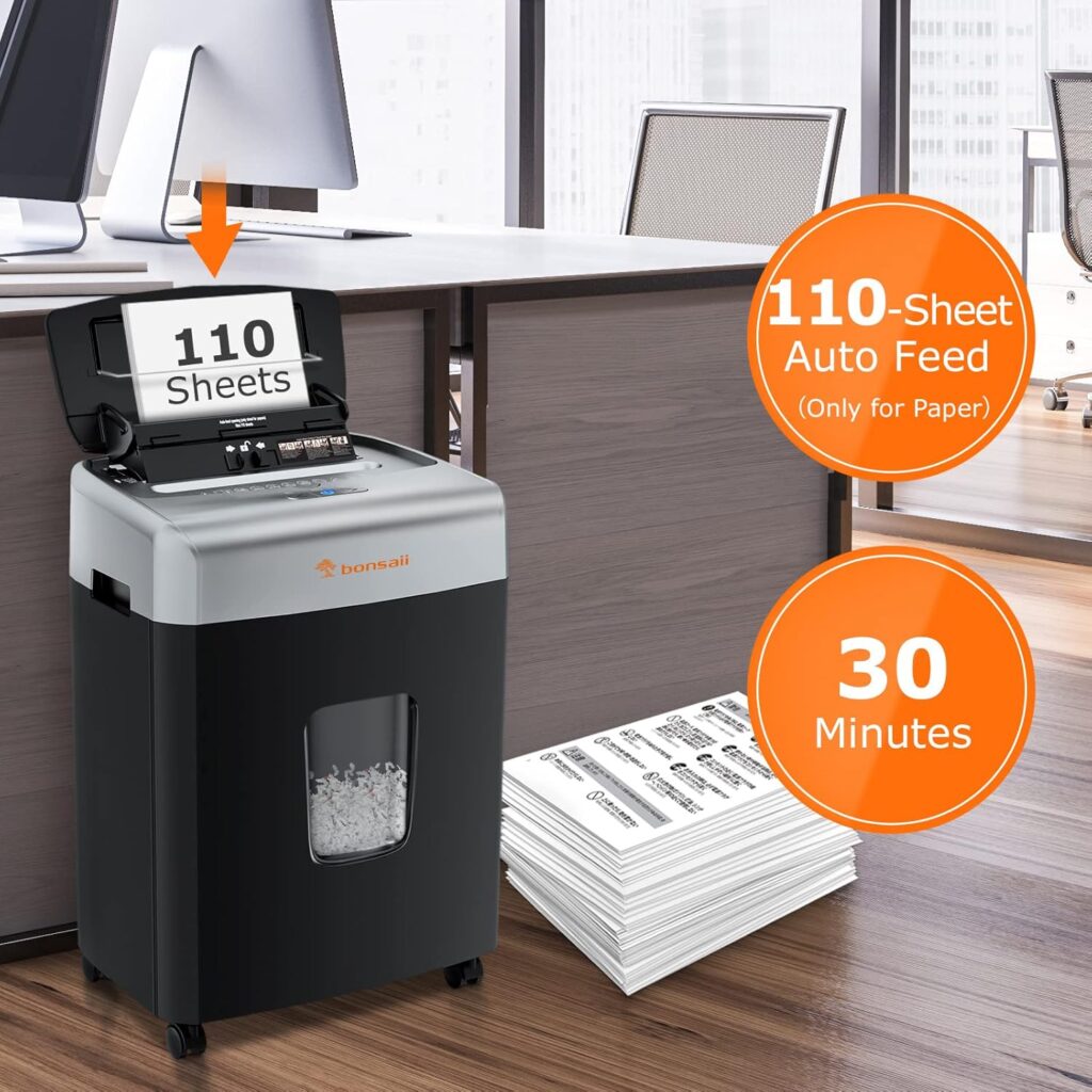 Bonsaii C233-B shredder 110-sheet for 30 minutes continuously
