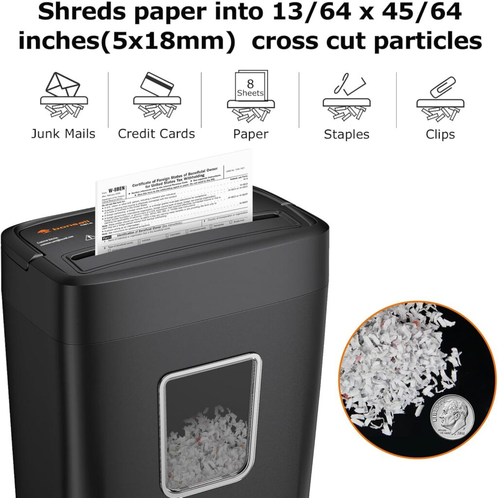 Bonsaii C261-C cross-cut paper shredder 8-Sheets Capacity