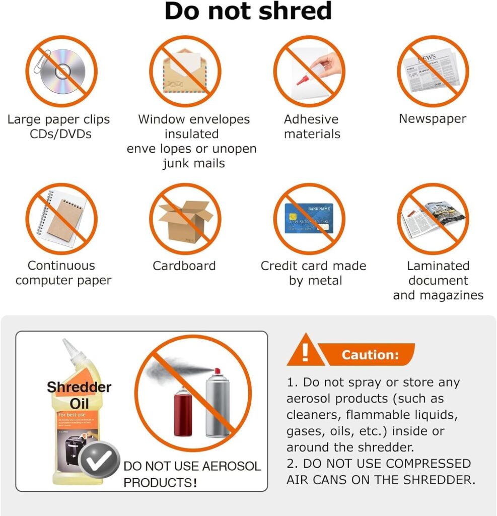 Bonsaii C261-C cross-cut paper shredder Do Not Shred Items