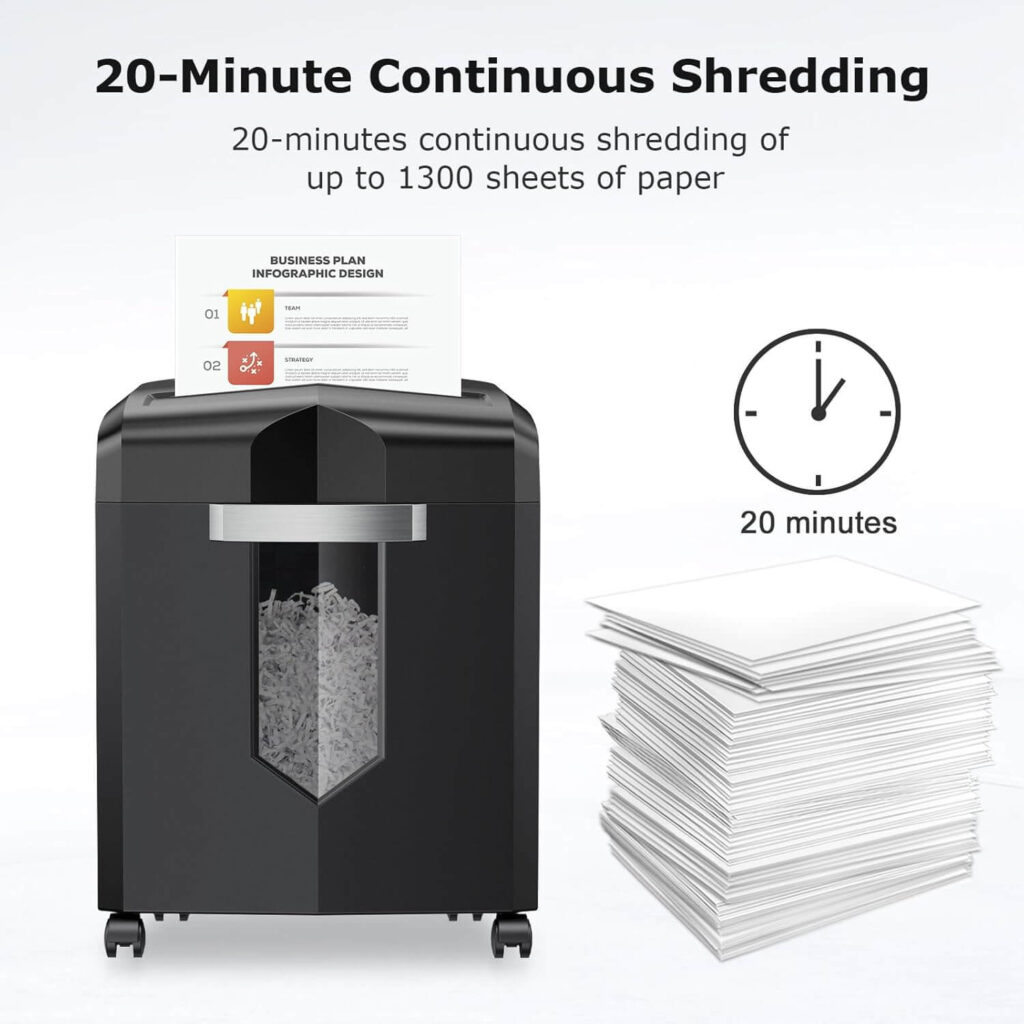 Bonsaii C266-A cross cut shredder 20-minutes continuous run time explained