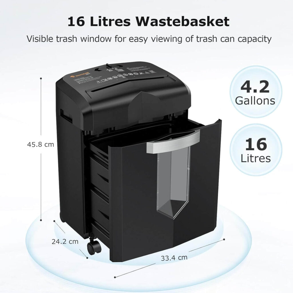 Bonsaii C266-A cross cut shredder wastebasket size