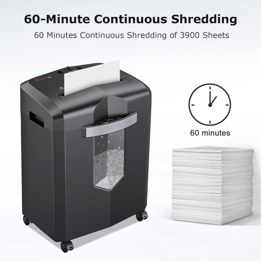 Bonsaii C266-B 12-Sheet Micro-Cut Paper Shredder 60-Minutes Continuous Shredding