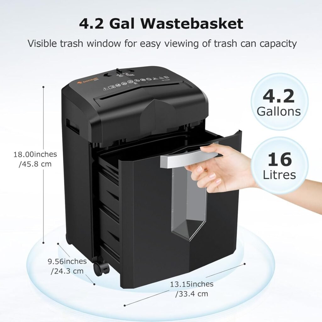 Bonsaii C266-B 12-Sheet Micro-Cut Paper Shredder Wastebasket