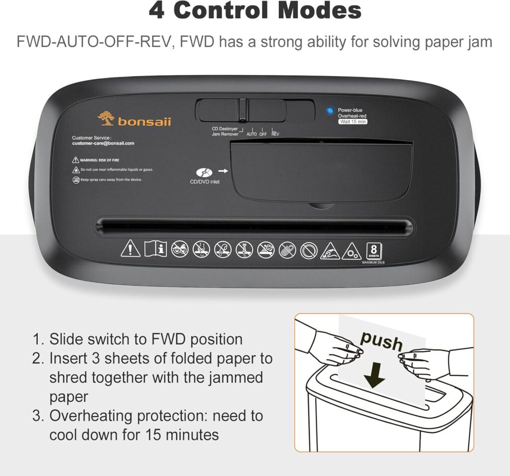 Bonsaii-S120-C-shredder-control-modes Reverse Function
