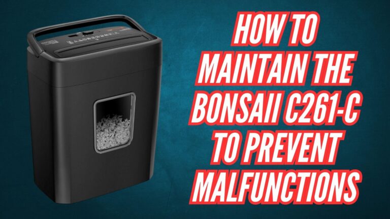 How to Maintain the Bonsaii C261-C to Prevent Malfunctions Image