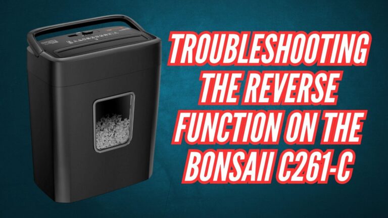 Troubleshooting the Reverse Function on the Bonsaii C261-C iMAGE