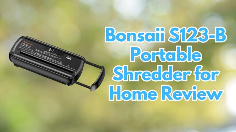 Bonsaii S123-B portable 6-sheet strip-cut paper shredder for home review