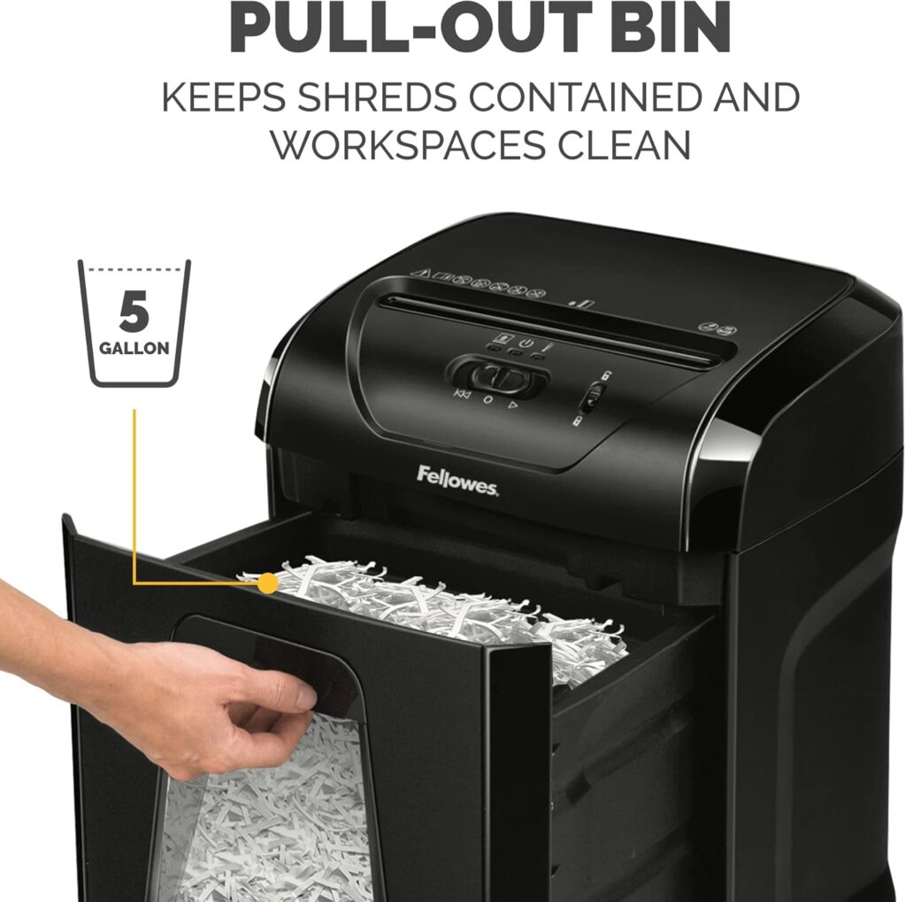 Fellowes Powershred 12C15 paper shredder 5-Gallon pull-out Bin