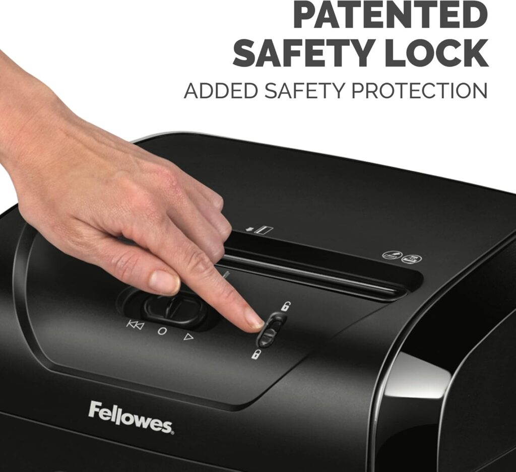 Fellowes Powershred 12C15 paper shredder Safety Lock feature