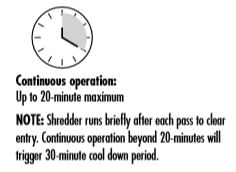 Fellowes Powershred 12C15 paper shredder continuous run time