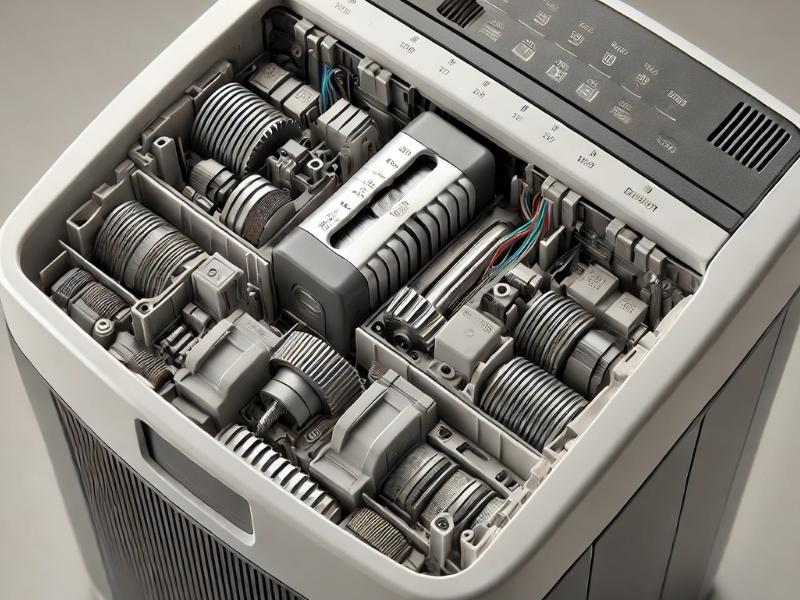 image of a paper shredder showcasing its internal components, including the fuse